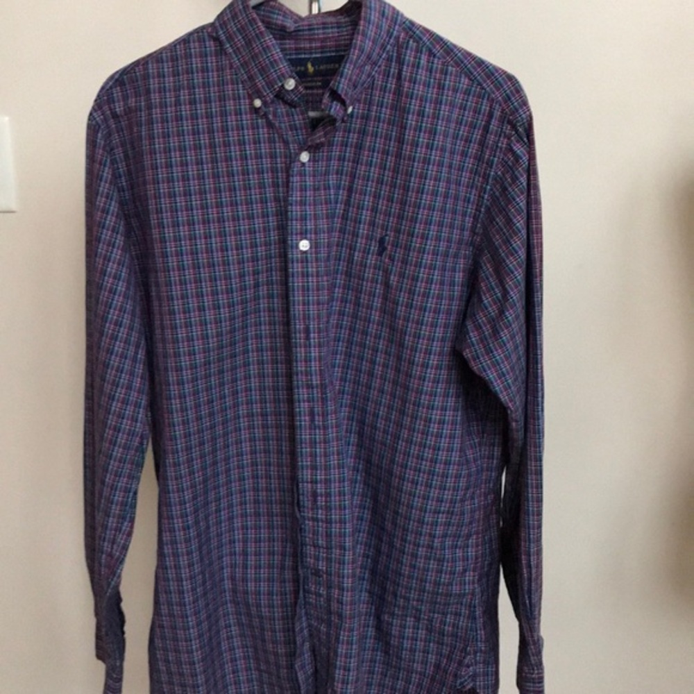 Ralph Lauren plaid button down classic fit oxford.